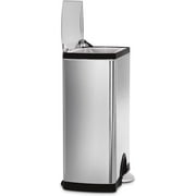 simplehuman 50 Liter / 13.0 Gallon Rectangular Kitchen Step Trash Can, Brushed Stainless Steel