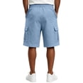 thumbnail image 4 of Delconic Men Lightweight Breathable Knit Cargo Casual Shorts Adjustable Drawstring Stretch Waist Solid Color Relax Fit Bottoms For Running Fishing Weekend Sports Beach Outfit Blue 4XL, 4 of 7