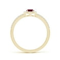 thumbnail image 2 of ANGARA Natural Pear Ruby and Diamond Halo Split Shank Ring in 14K Yellow Gold for Women (Size-6x4mm) | July Birthstone, Birthday, Anniversary, Jewelry Gift for Women | Natural Ruby Ring, 2 of 9