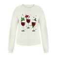 thumbnail image 3 of Sudadera sin Capucha y Ocio con Estampado Navideño para Mujer Gibobby Cuello Redondo Blanco M, 3 of 4