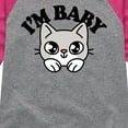 thumbnail image 3 of Instant Message - Im Baby Cat - Toddler And Youth Girls Raglan Graphic T-Shirt, 3 of 6