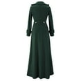 thumbnail image 5 of Women's Tailored Slim Fit Trench Coat, Maxi Length Faux Wool Blend Overcoat, Long Formal Coat, Elegant Outerwear, Office Wear Trench Coat Green S, 5 of 8