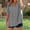 Gray, variant on Women's Striped Button Down Shirt V Neck Short Sleeve Loose Fit Blouse Casual Summer Tops for Daily Wear Black M
