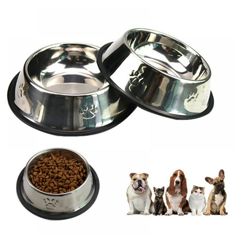 AsFrost Dog Food Bowls Stainless Steel Pet Bowls & Dog Water Bowls with  No-Spill and Non-Skid, Feeder Bowls with Dog Bowl Mat for Small Medium  Large