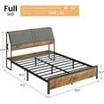 thumbnail image 2 of TROPOW Queen Bed Frame,with Charging Station and Storage Headboard, Platform Bed with Ergonomic Upholstered Backrest, Sturdy and No Noise, No Box Spring Needed, 2 of 8