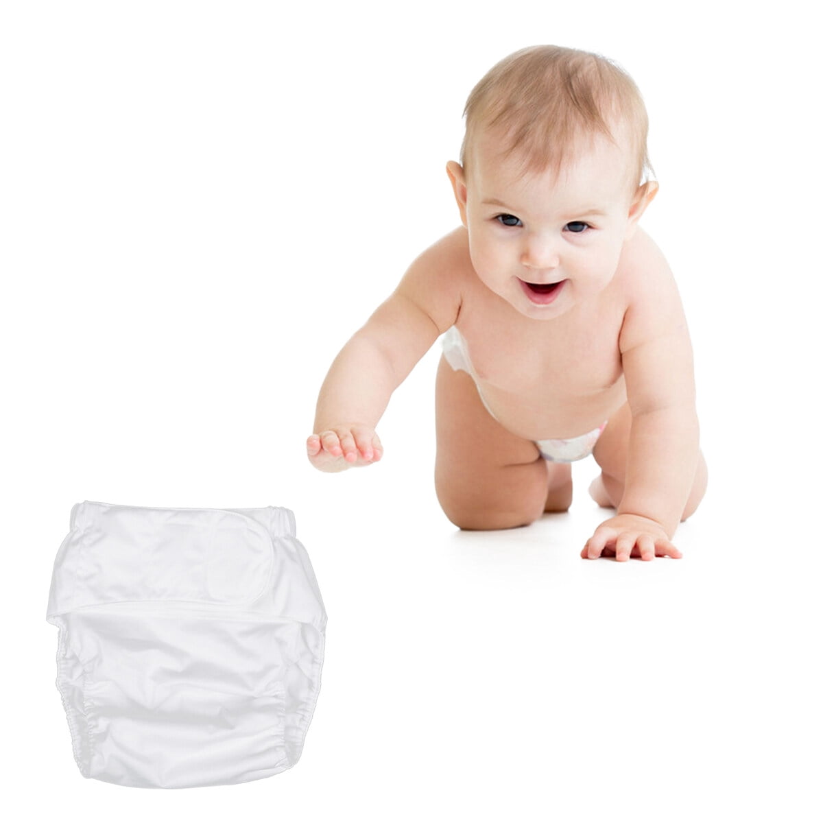 Adult Diaper Washable Incontinent Care Reusable Super Absorbency Nappy Medium Incontinence Underwear Napkin Adult Pants for Elderly (White)