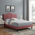 thumbnail image 6 of Modway Juniper Channel Tufted Performance Velvet King Platform Bed in Dusty Rose, 6 of 12