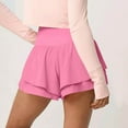 thumbnail image 5 of CheerKidz Women's Fashion Flounce Hem Casual Shorts Solid Color Fold Detail Summer Elastic Waist Comfort Shorts(Pink,M), 5 of 8