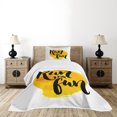 thumbnail image 4 of Ambesonne Inspirational Quilted Bedspread Set 2 Pcs, Run for Run Words, Twin Size, Black White Yellow, 4 of 5