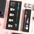 thumbnail image 2 of Flmtop 1Set Fountain Pen Flower Pen End Shape Smooth Writing Portable Crystal Dip Pen with Ink Gift, 2 of 10
