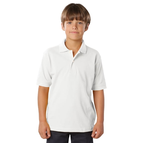 BlueGeneration Youth Soft Touch Pique Polo - White Extra Large Solid