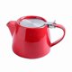 thumbnail image 1 of Compact Red Ceramic Teapot for Loose Leaf Tea with Filter and Lid, for One or Two, 1 of 1