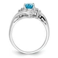 thumbnail image 2 of Primal Gold 14 Karat White Gold 7x5mm Oval Blue Topaz and Diamond Ring, 2 of 5