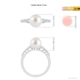 thumbnail image 6 of ANGARA South Sea Cultured Pearl Ring with Graduated Diamonds in 14K White Gold for Women | June Birthstone, Birthday, Anniversary, Jewelry Gift for Women | Pearl Ring, 6 of 10