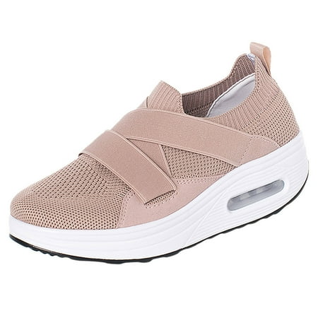 

KBKYBUYZ Women s Shoes Women Shallow Wedges Rocking Shoes Thick Soled Walking Casual Sports Shoes Comfortable Elegant Shoes