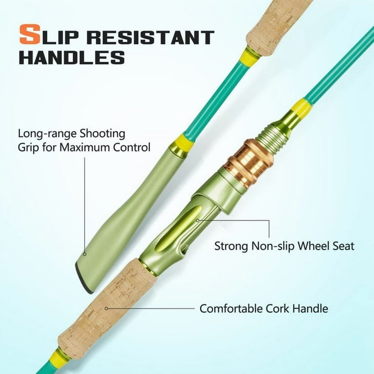 BlueFire Fishing Rod and Reel Combo, Carbon Fiber Pole, Rubber