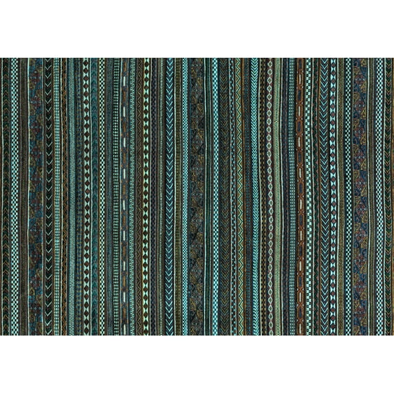 Ahgly Company Indoor Rectangle Oriental Light Blue Modern Area Rugs, 4' x 6'