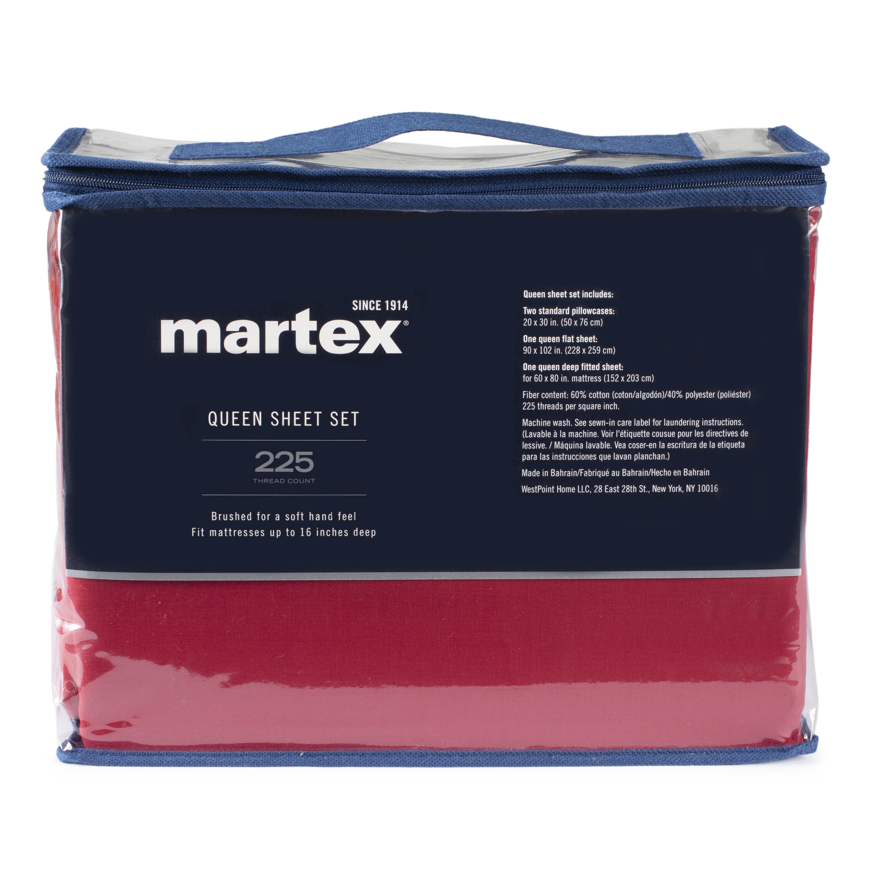 Soft Lightweight Brushed Cotton Blend Bed Sheet Set – 4-Piece Full – Red