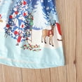 thumbnail image 4 of WUXIAN Toddler Baby Kids Girls Peter Pan Collar Christmas Santa Print Bow Princess Dresses Sundress Children Leisure Dailywear, 4 of 7