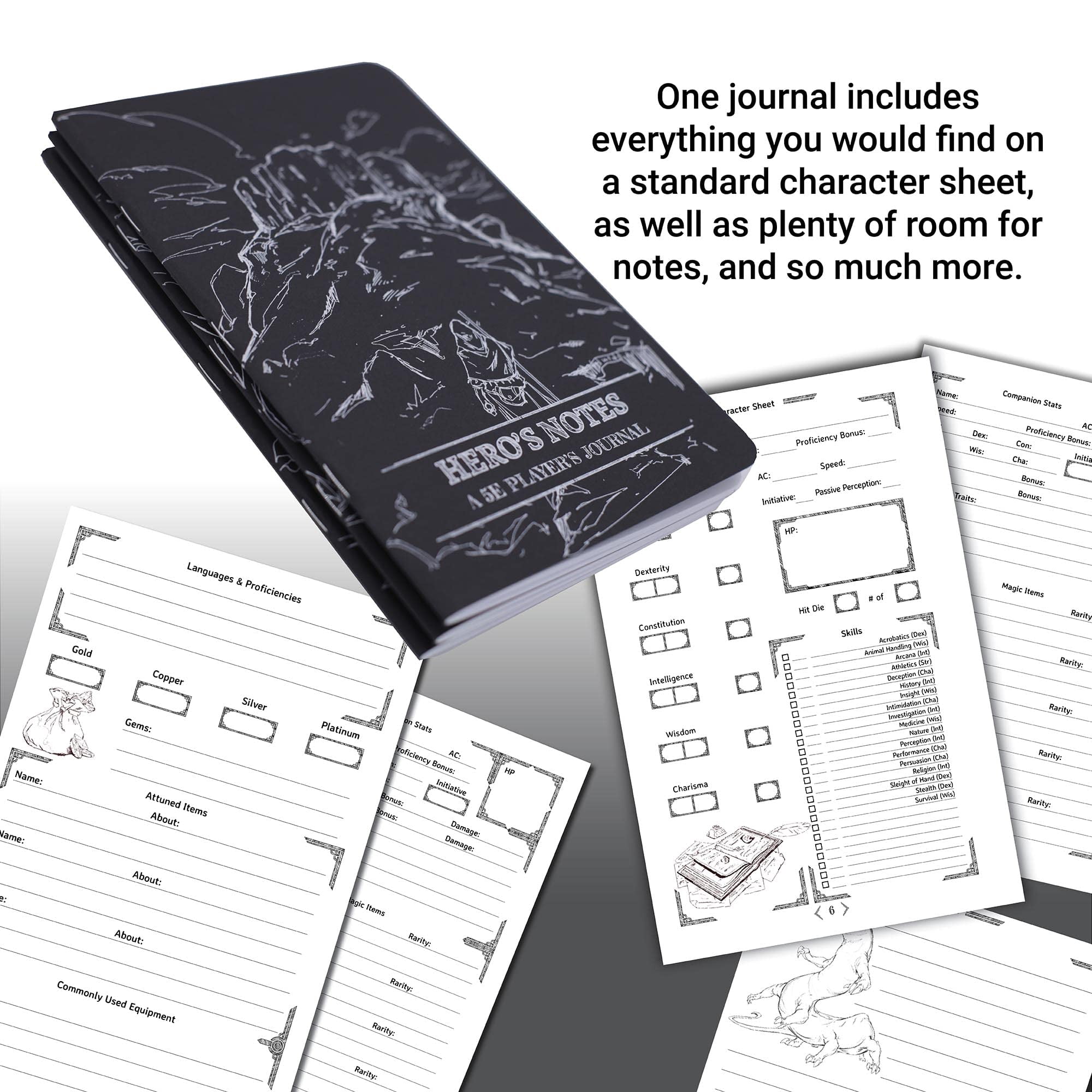 1985 Games Players DND Notebook Character Journal Black
