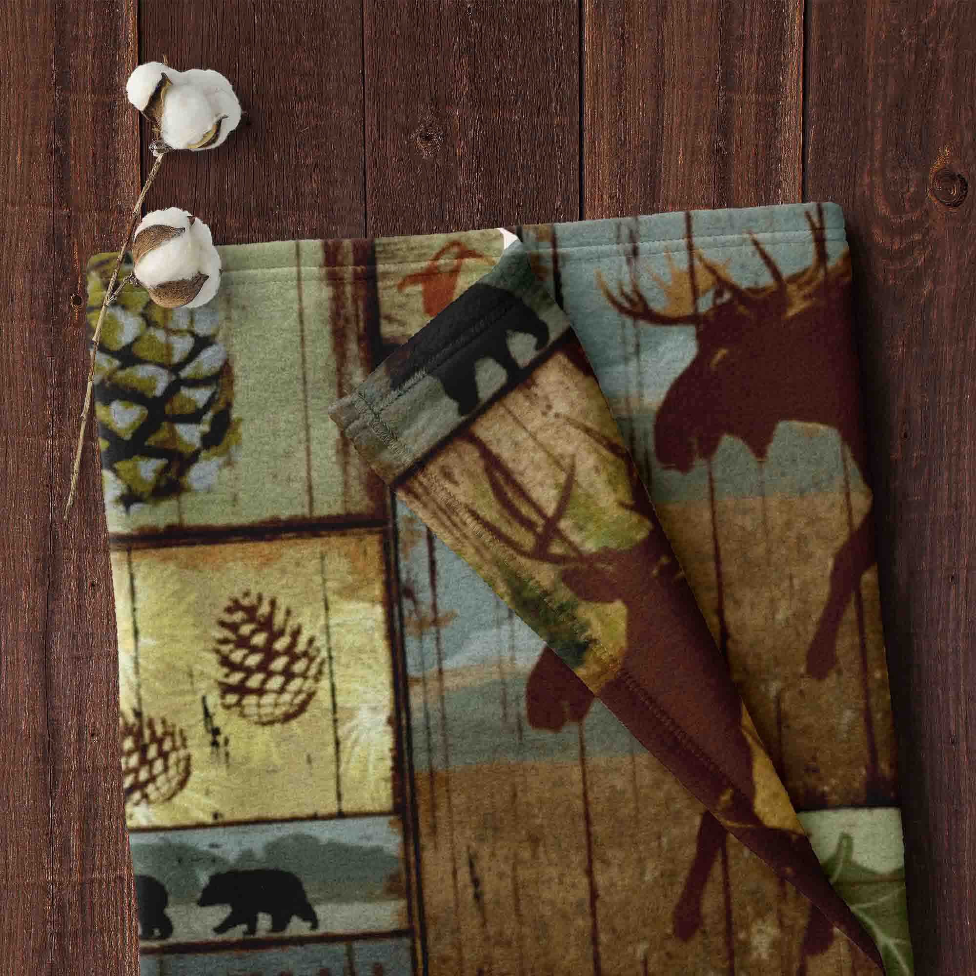 Mainstays 58" 100% Polyester Lux Anti-pill Fleece Mountain Pines Lodge Sewing & Craft Fabric by the Yard, Multi