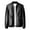 Black, variant on Kureaily Men's Stand Collar Leather Jacket Lightweight Leather Outwear