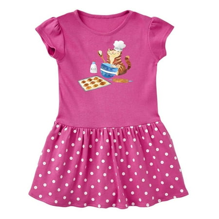 

Inktastic Baker Kitty in Hat with Cookies Gift Toddler Girl Dress