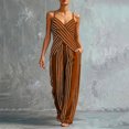thumbnail image 2 of HAYIMI Womens Summer Outfits Sets 2 Pieces Striped Outfit Sleeveless Casual Tank Tops With High Neck And Matching Trousers Solid Color Breathable Clothing Sets, 2 of 5