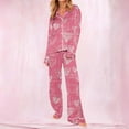 thumbnail image 4 of LIBRCLO Pajamas Set for Womens 2 Piece Long Sleeved Loungewear Sets Fashionable Print Casual Home Suit Gifts for Women Clothes, 4 of 8