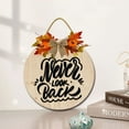 thumbnail image 2 of Eveokoki 11" Never Look Back Front Door Sign Funny Wreaths Hanging Wooden Plaque Decoration Round Rustic Wood Farmhouse Porch Decor for Home Front Door Decor, 2 of 5