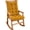 Dark Yellow, variant on Tufted Rocking Chair Cushion Set with Ties, Non-Slip High Back Chair Pads for Adirondack Nursery Porch Rockers