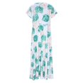 thumbnail image 5 of SYMOID Womens Floral Print Short Sleeve Maxi Casual Sundress for Party and Everyday Wear,Green,Size XL, 5 of 6