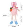 thumbnail image 3 of Plush Lighted Bunny Easter Gnome Handmade Scandinavian Swedish Tomte, Light Up Elf Toy Easter Rabbit Present Gifts Spring Tabletop Easter Holiday Decorations, 3 of 9