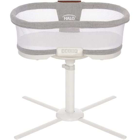 HALO BassiNest Luxe Swivel Baby Sleeper, Bedside Bassinet with 360° Rotation, Dove Grey Tweed