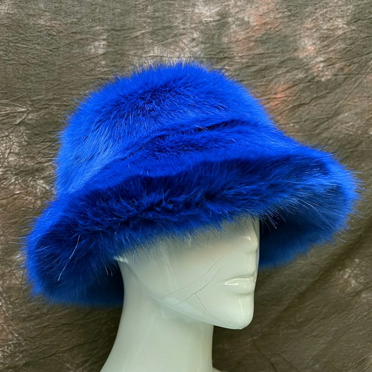 lizyue Women Basin Hat Faux Fur Rich Colors Soft Thickened Fluffy