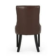 thumbnail image 3 of Christopher Knight Home Cheney  Tufted Dining Chairs (Set of 2) by  Dining Chairs Dark Brown/ Faux Leather Wood Finish Wood, MDF Wood Tufted Short -, 3 of 5
