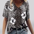 thumbnail image 2 of Summer Tops Viikei Womens Short Sleeve Tops Casual Plus Size Loose Fit Comfy Basic Tee Stylish V-Neck Floral Printing Graphic Tee for Womens Clothes for Spring Summer Women's Fashion T-shirt, 2 of 4