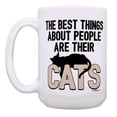 thumbnail image 2 of ThisWear Cat Cup Set The Best Thing About People Are Their Cats 2 Pack Gift 15oz Coffee Mugs, 2 of 4