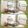 thumbnail image 7 of EnHomee Twin Size Canopy Bed Frame with Headboard Canopy Metal Bed Frame with 4 Removable Posts Platform Metal Canopy Bed, Curtain Not Included, Black, 7 of 7