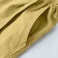 thumbnail image 6 of Girls Yellow Shorts High Waisted Pleated 100% Cotton Paper Bag Waist Elastic Waistband Casual Summer Play School Shorts for Kids Little Big Kids,Size 5-6 T, 6 of 6