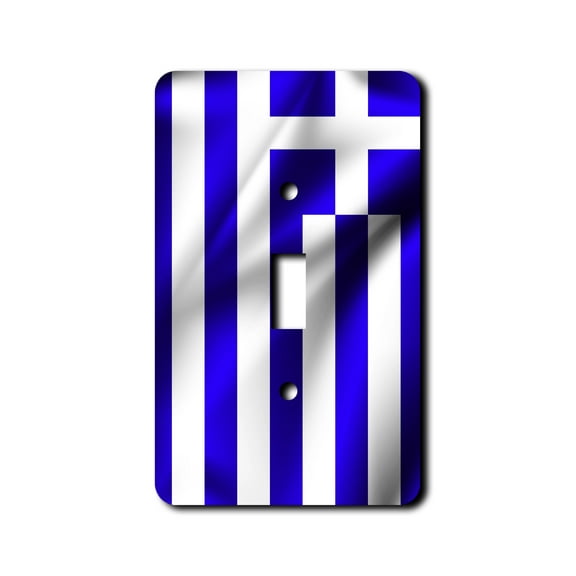 Off The Wall Plates - Greek Flag - Single Gang Light Switch
