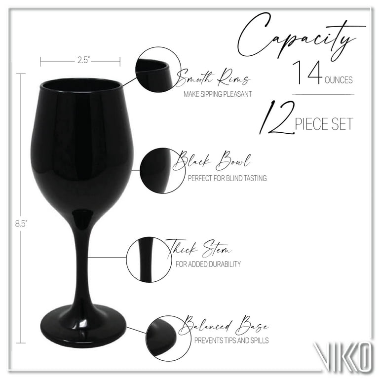 Vikko Dcor Wine Glasses, 14 Oz Fancy White Wine Glasses With Stem For Red  And White Wine, Thick And Durable Wine Glass, Dishwasher Safe, Great For