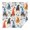 Multicolor Christmas Gnome, variant on Multicolor Christmas Icon Pattern Square Tablecloth,Waterproof Square Table Cover,Wipeable Spillproof Washable Table Cover for Home Kitchen Party Decor 42"X42"(107x107cm)