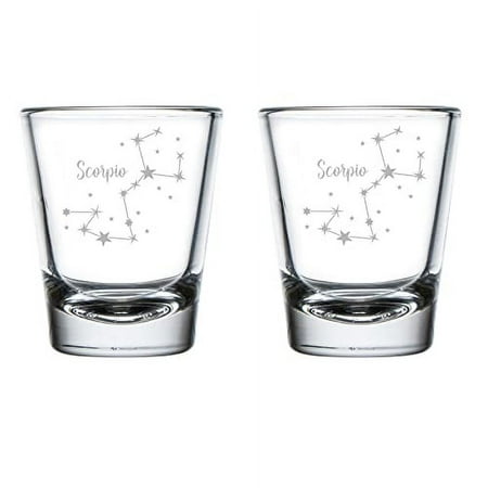 

Set of 2 Shot Glasses 1.75oz Shot Glass Virgo Star Zodiac Horoscope Constellation (Scorpio)