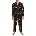 thumbnail image 3 of Naloa Casino Men’s Pajamas Set - Long Sleeve Button Down Sleep Shirt and Pajama Bottoms Sleepwear Set-Small, 3 of 7