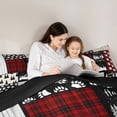 thumbnail image 5 of Feelyou Jungle Camping Explorer Twin Comforter Sets, Red Patchwork Bedding Set, 2 Pieces, 5 of 8