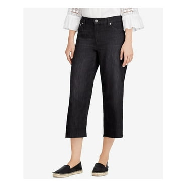 RALPH LAUREN Womens Black Frayed Casual Jeans 12