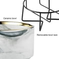 thumbnail image 3 of Cuenco de Cerámica para Gatos Zhivalor Borde Dorado Veteado Gris con Marco de Hierro Negro 13CM/400ML, 3 of 5