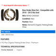 thumbnail image 2 of Rear Brake Shoe Set - Compatible with 2010 - 2013 Kia Soul 2011 2012, 2 of 2