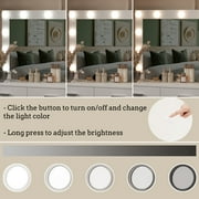 Rovaurx 46.7 Makeup Vanity Table with Lights and Mirror, 5 Drawers, Modern Dressing Desk, White